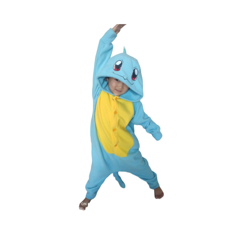 Cartoon Polar Fleece One-Piece Pajamas for Kids