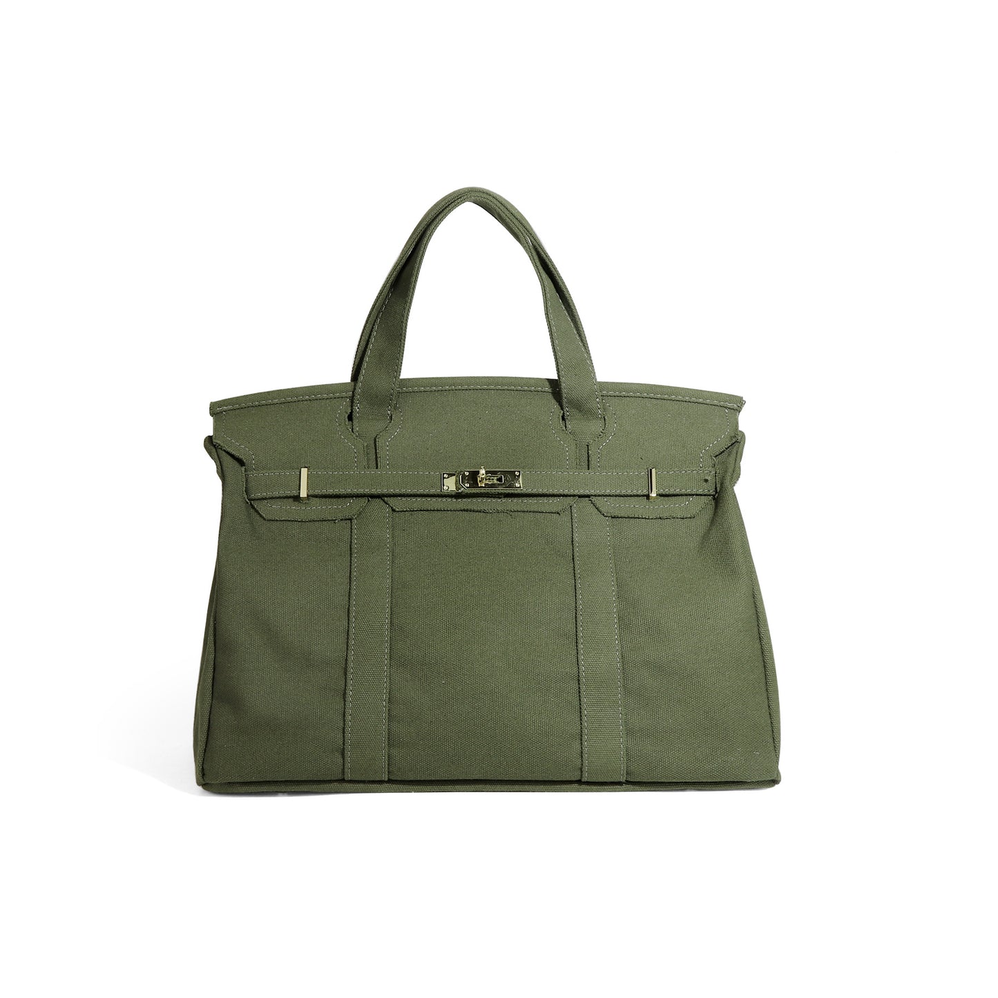 Casual Color Block Canvas Tote Bag