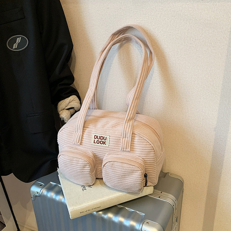 Casual Large Capacity Corduroy Shoulder Bag