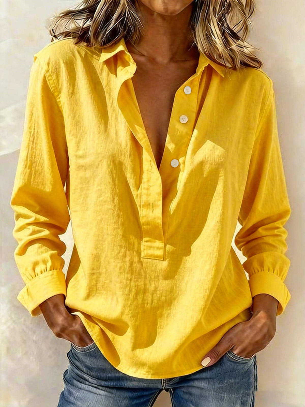 Casual Long-Sleeve Multi-Color Women's Shirt
