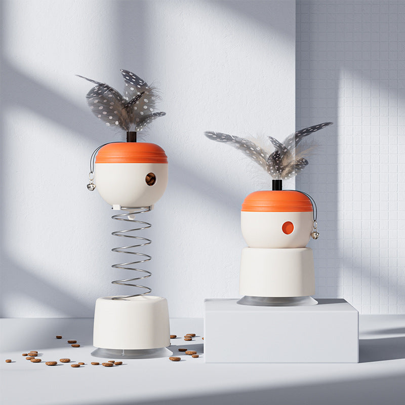 Cat Teaser Toy with Feather and Suction Cup