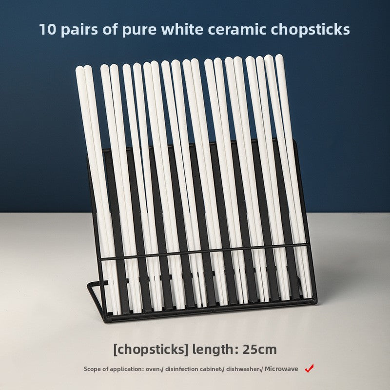 Ceramic Chopsticks Gold Rim Heat Resistant