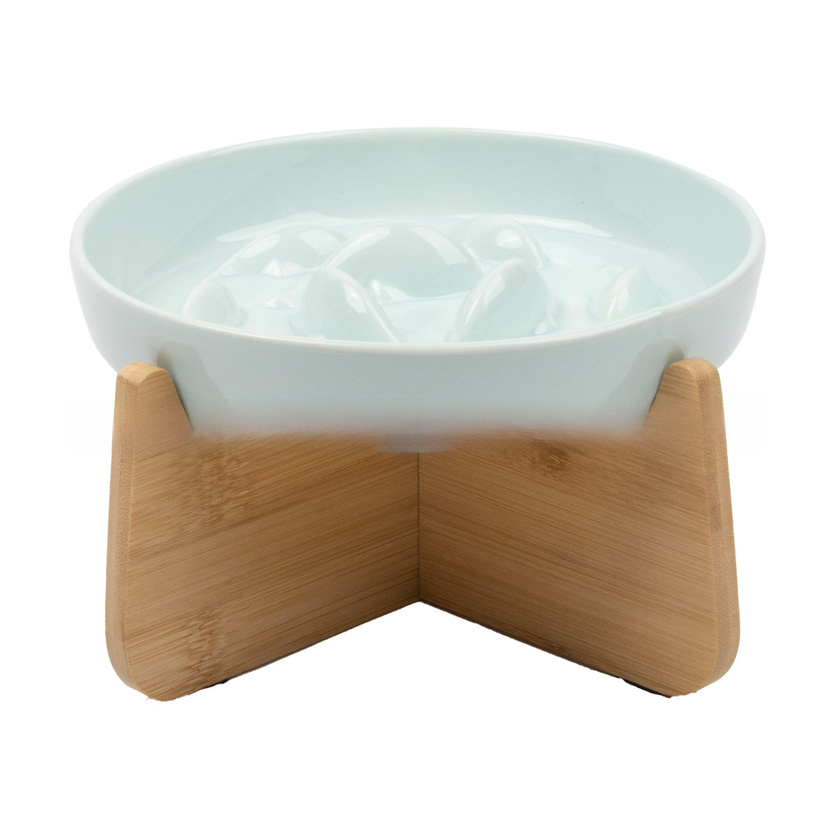Ceramic Elevated Cat Slow Feeder Bowl