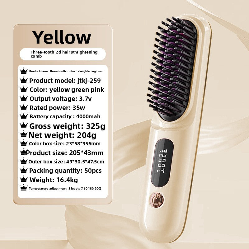 charging wireless straight hair comb comb curly hair artifact curling straight dual-purpose lazy travel portable