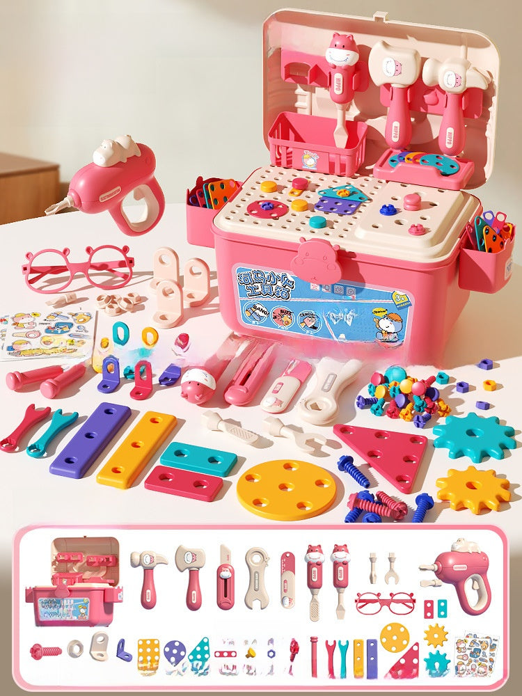 Children's Educational Toolbox Set with Electric Drill