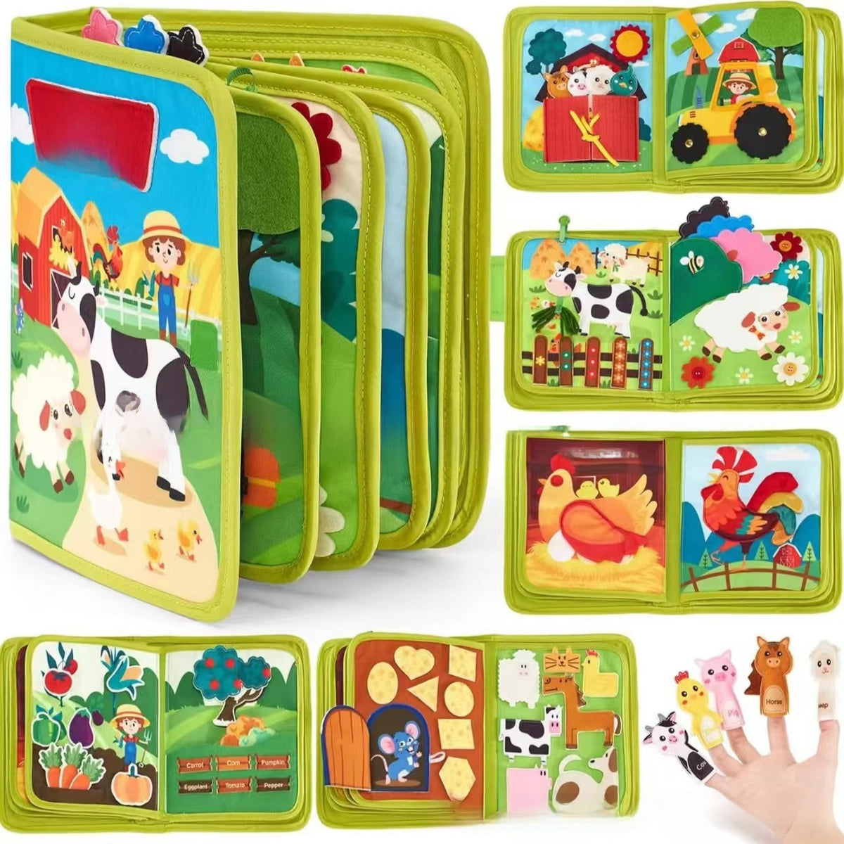 Childrens Felt Learning Book Farm Theme