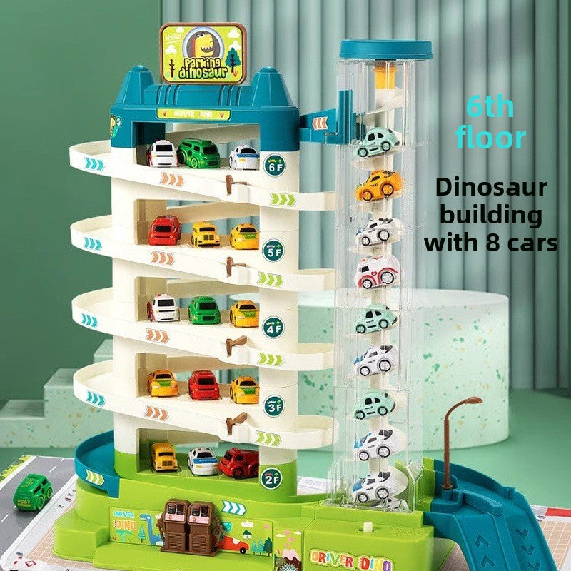 Childrens Parking Garage Toy Set with Cars