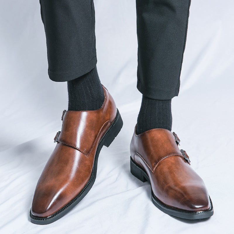 Classic Buckle Leather Shoes for Men