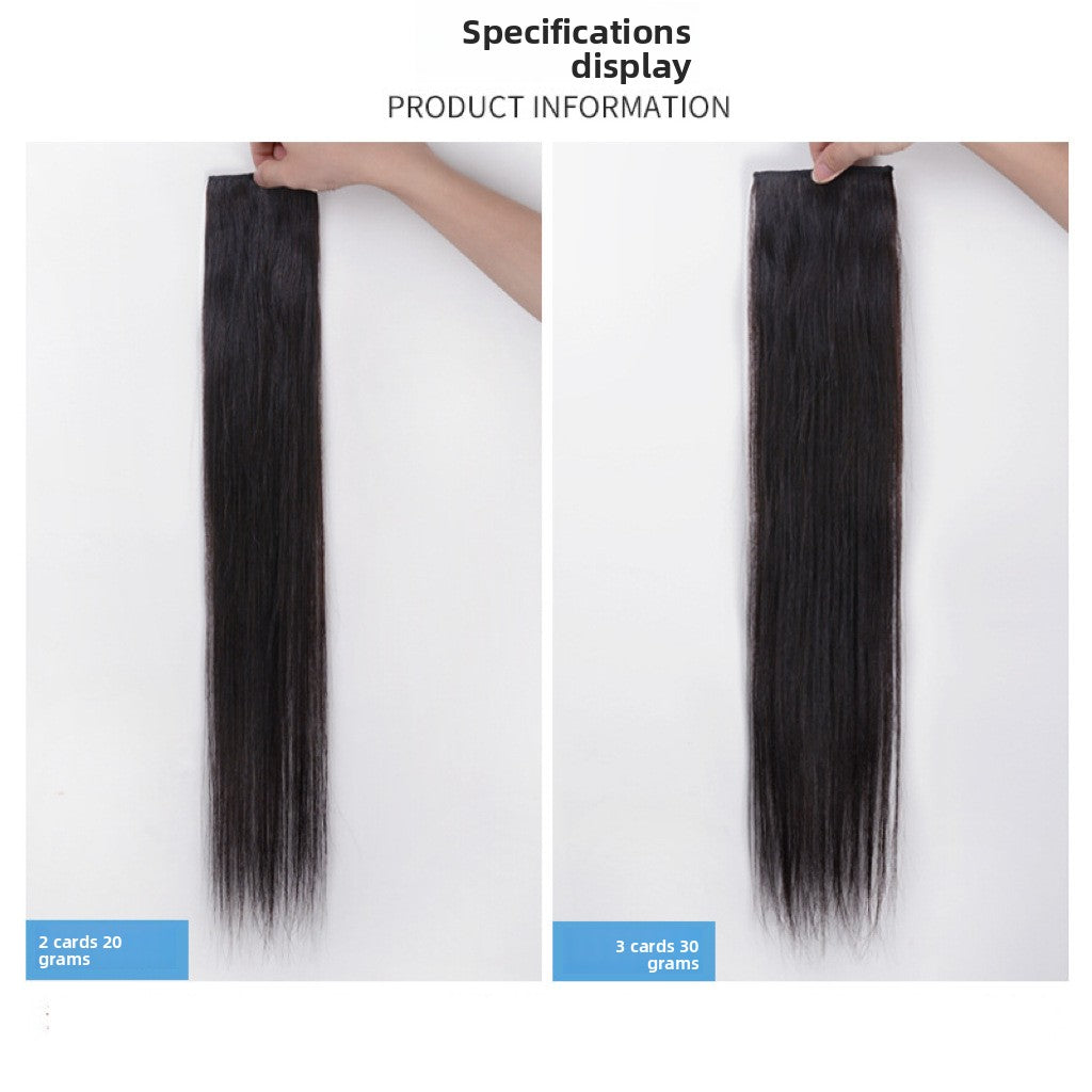 Clip-In Human Hair Extensions Straight Natural Invisible Hairpiece