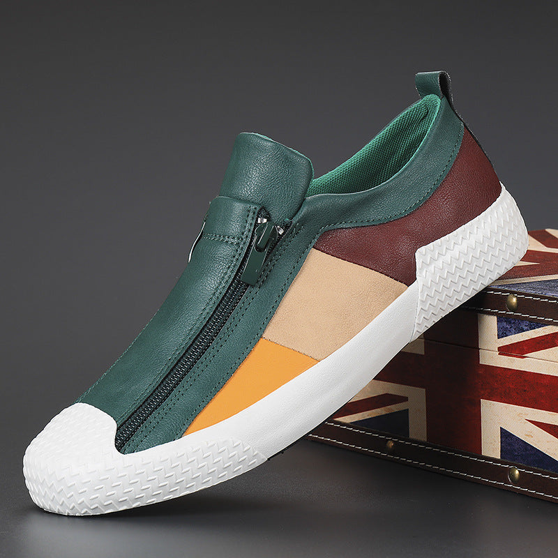 Color-matched flat-bottom shoes