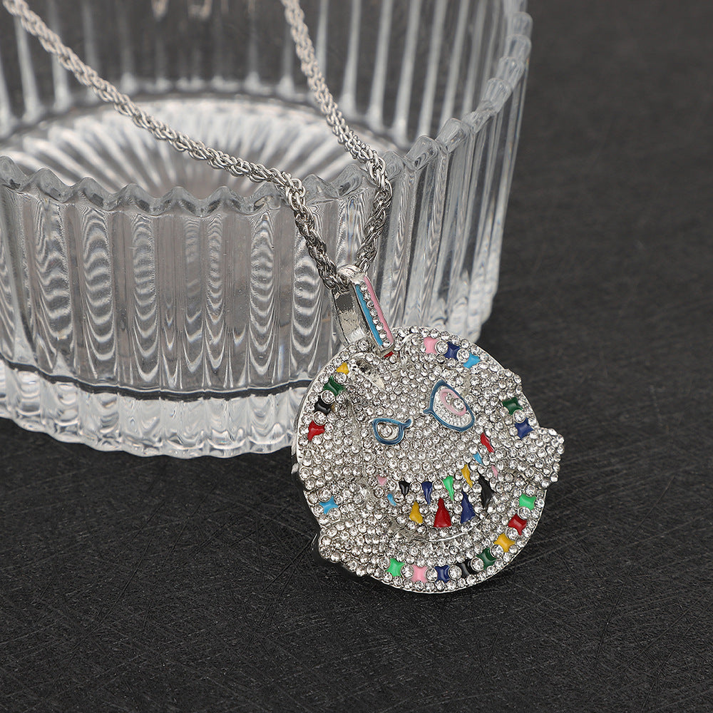 Colorful Disc Little Monster Necklace