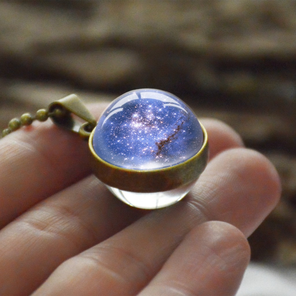 Cosmic Star Double-Sided Glass Ball Necklace