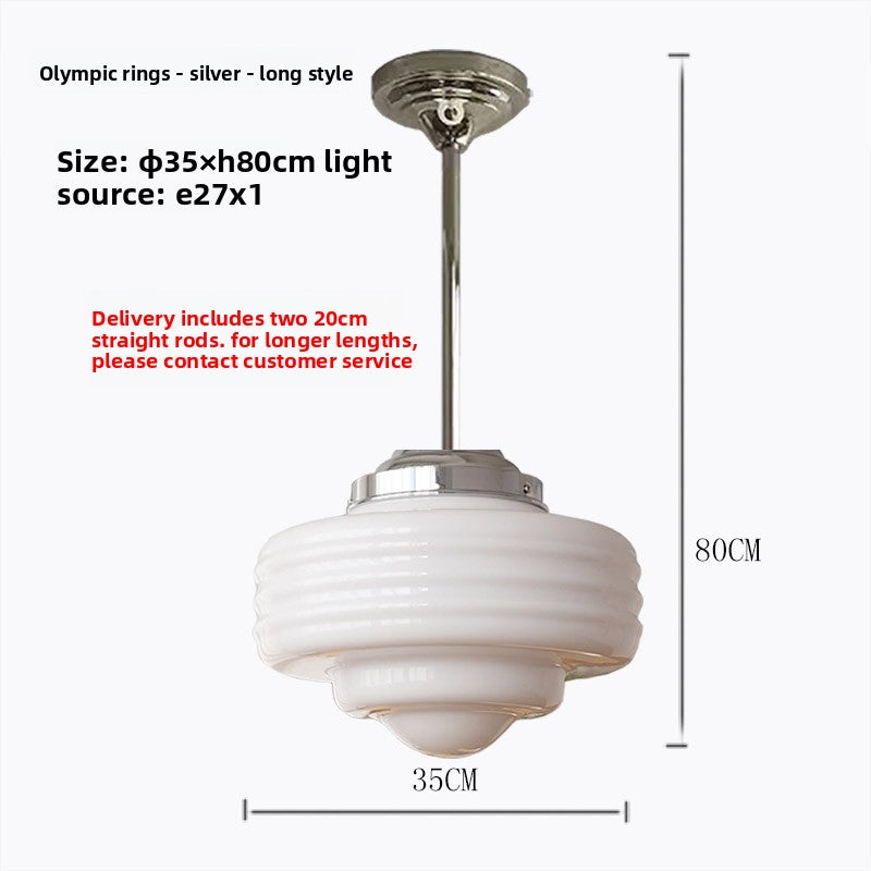 Cream-style glass dining pendant lamp