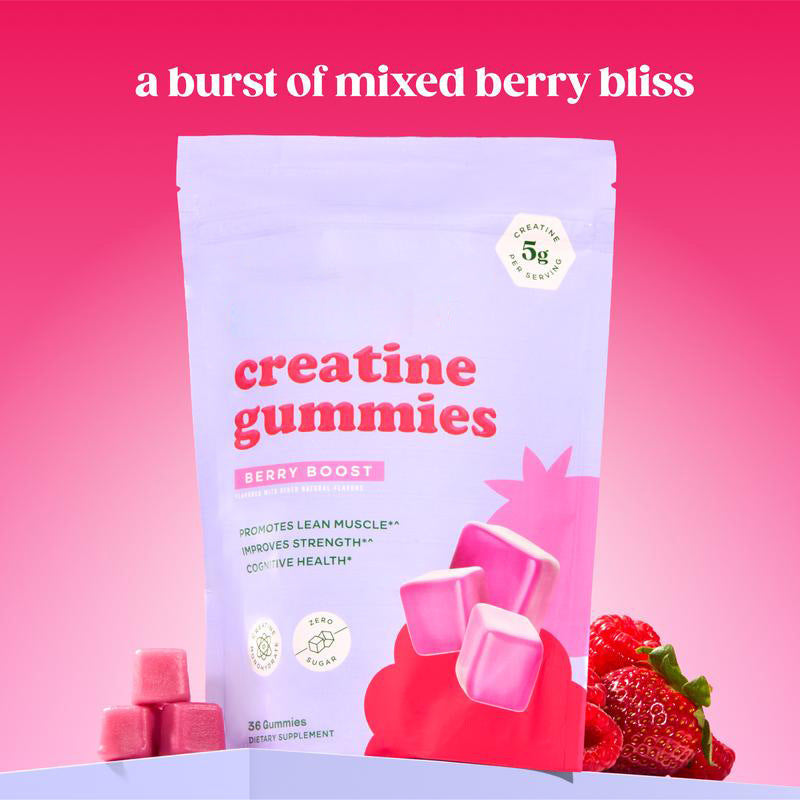 Creatine Gummies Berry Flavor Chewable Supplement