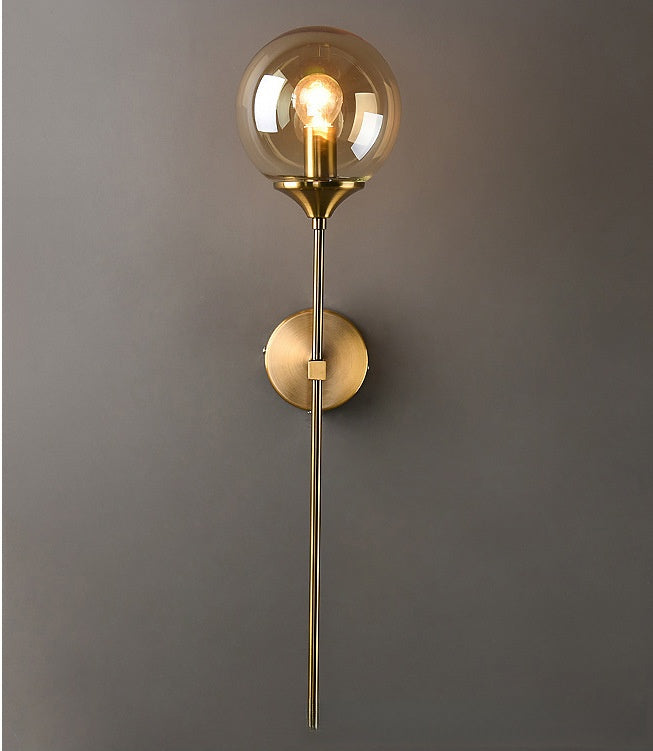 Creative glass lamp on the bedside table
