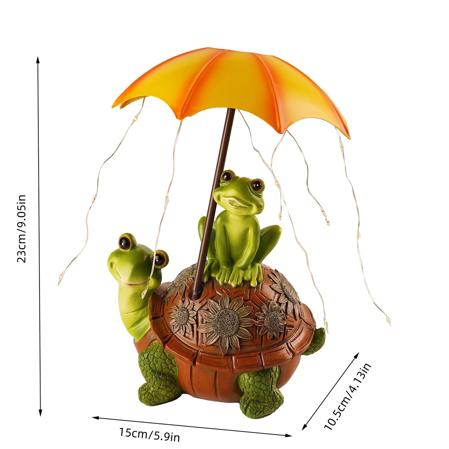 Cross-border Amazon turtle frog solar light outdoor courtyard decorative lamp cute garden resin statue in stock