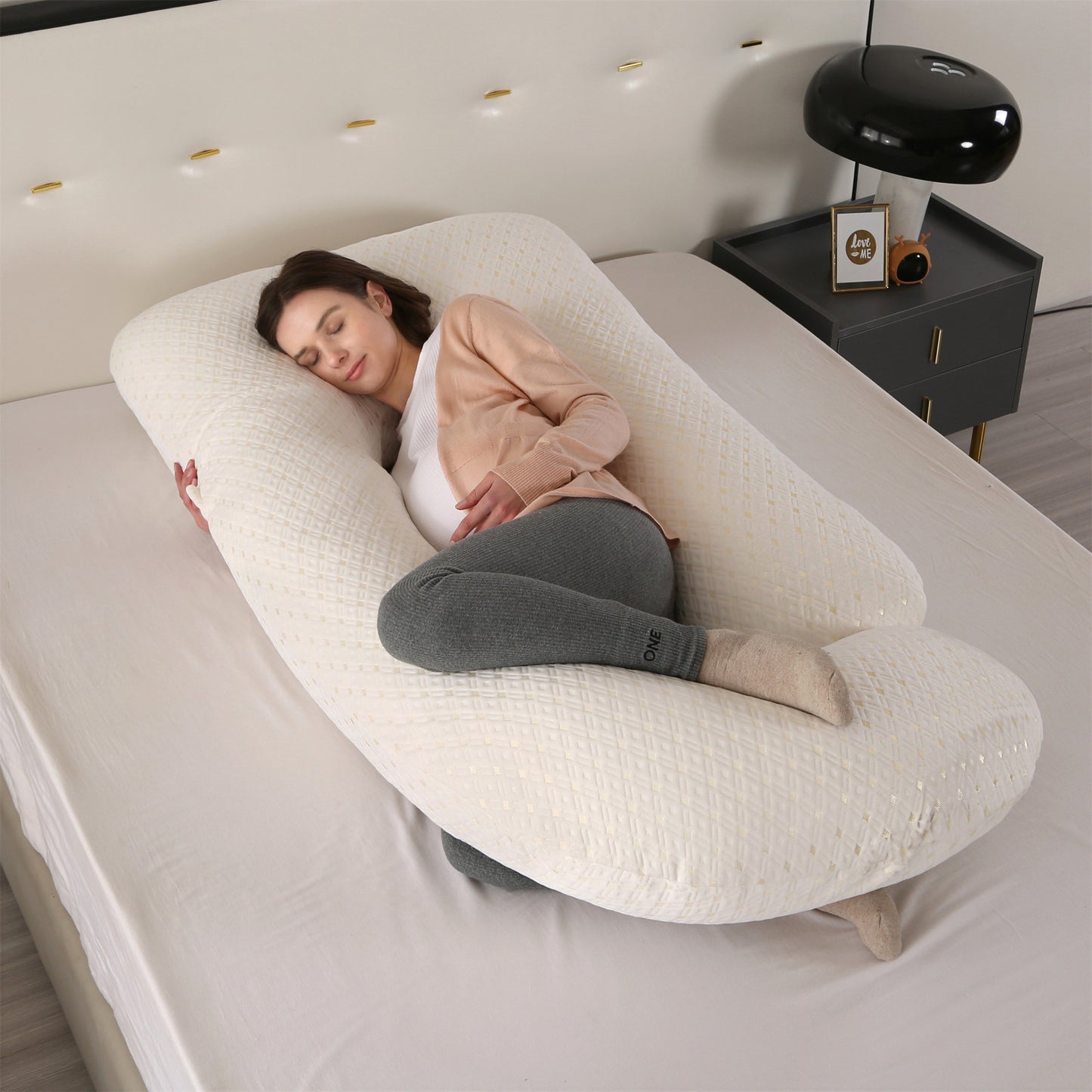 Crystal velvet G-shaped support pillow for waist