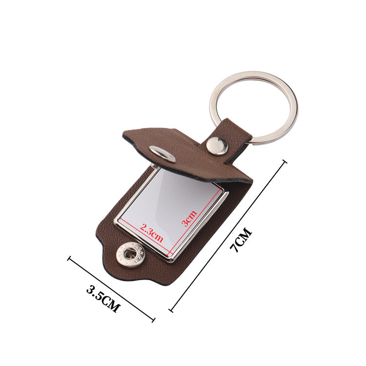 Customizable PU Leather Keychain with Metal Hook