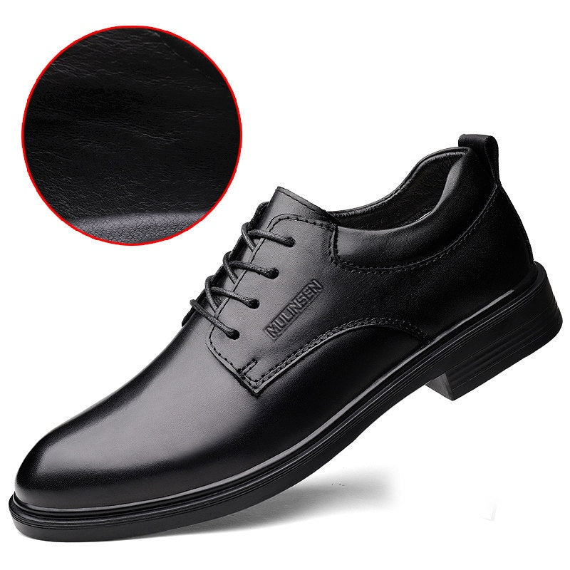 Summer Leather Formal Shoes Mulin Sen Brand Extra Large Sizes