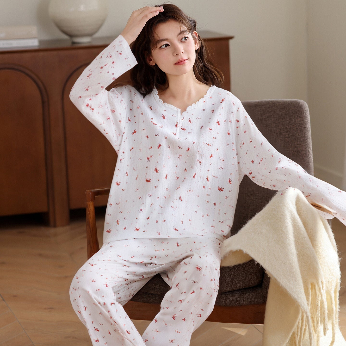 Buy Women’s Simple Pure Cotton Pajamas for Soft Night Comfort