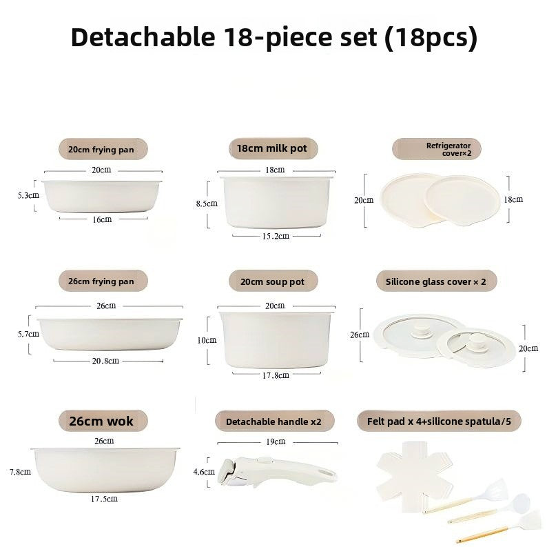 Detachable Handle Non-Stick Cookware Set