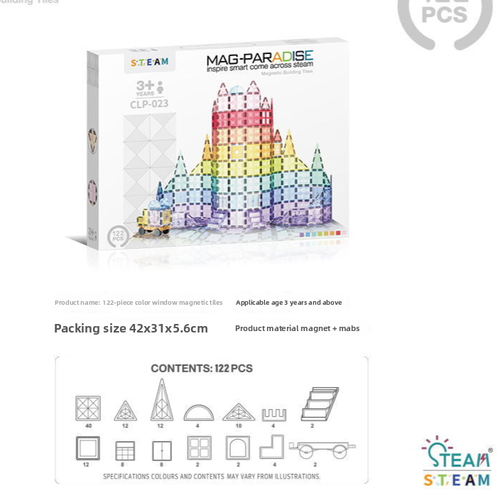 Diamond Surface Magnetic Tiles Educational Building Toy