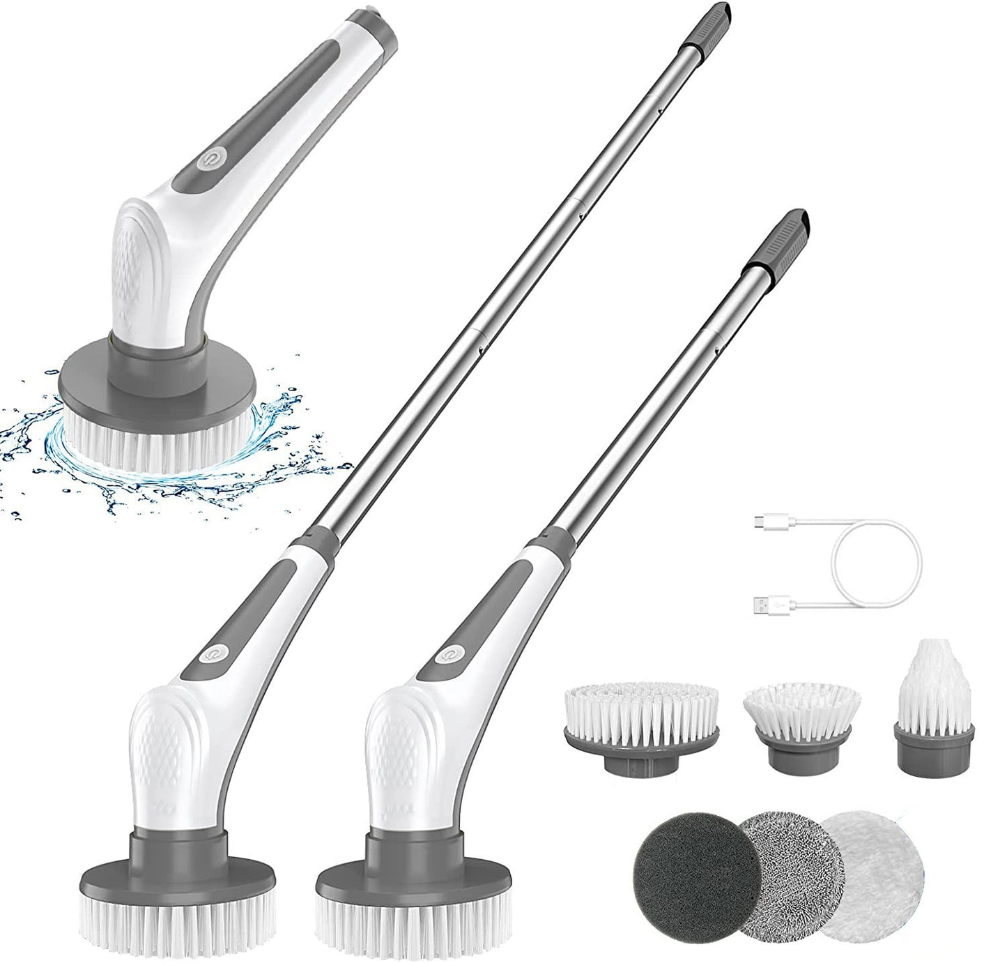 Digital Display Electric Cleaning Brush with Long Handle