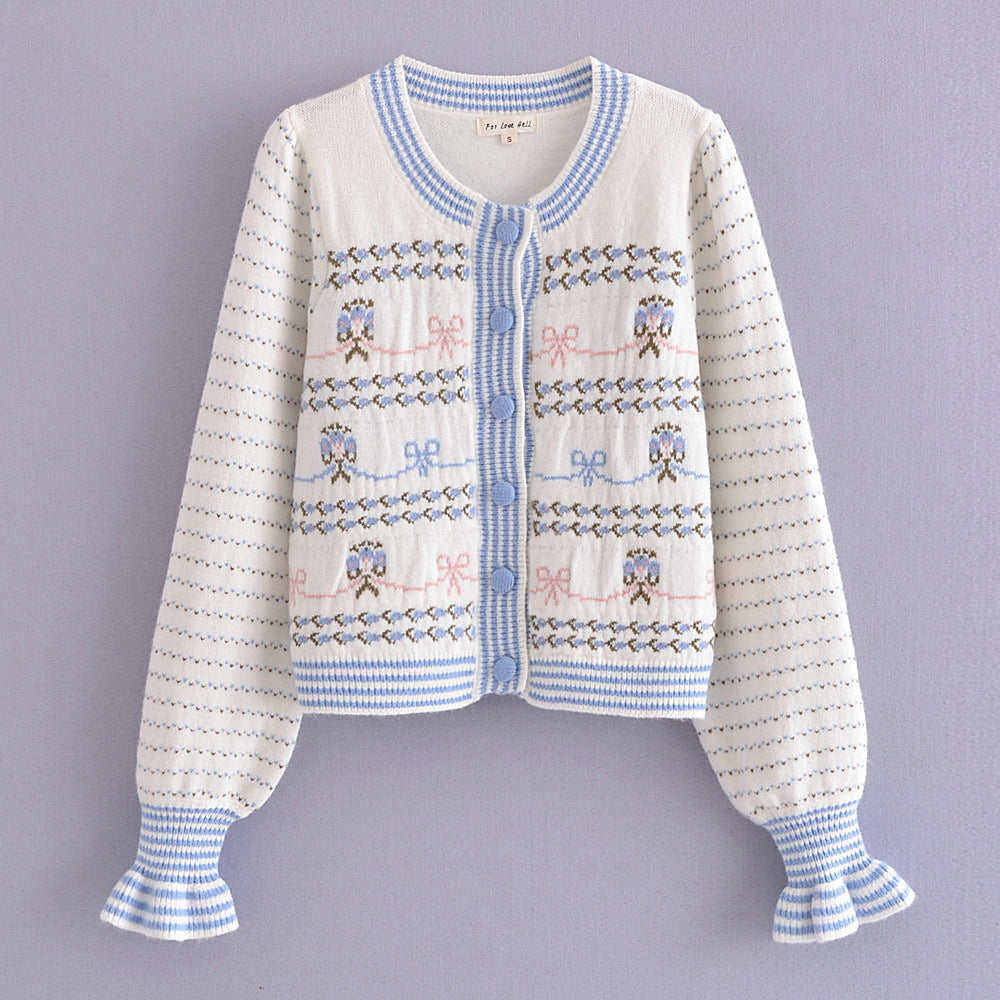 Dot Wave Acrylic Cardigan