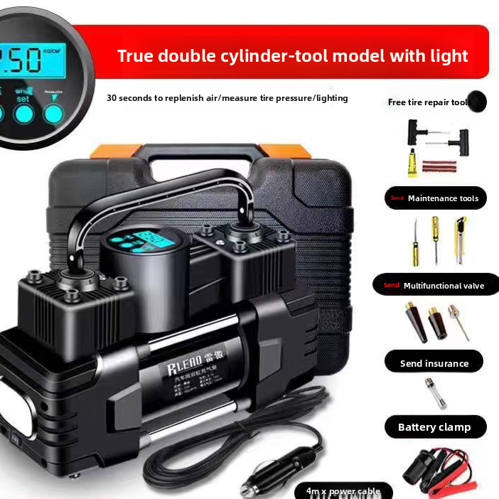 Double Cylinder Portable Car Air Pump