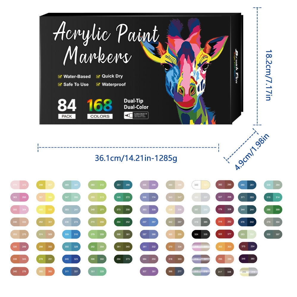 Double-headed two-color acrylic marker pen