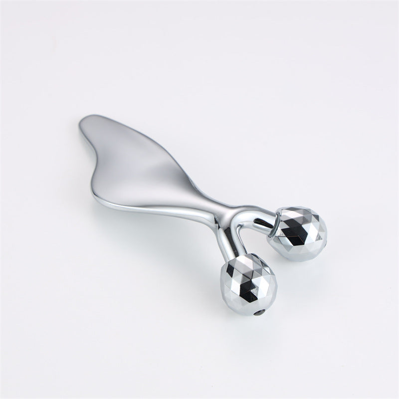 Double Roller Metal Facial Massage Stick