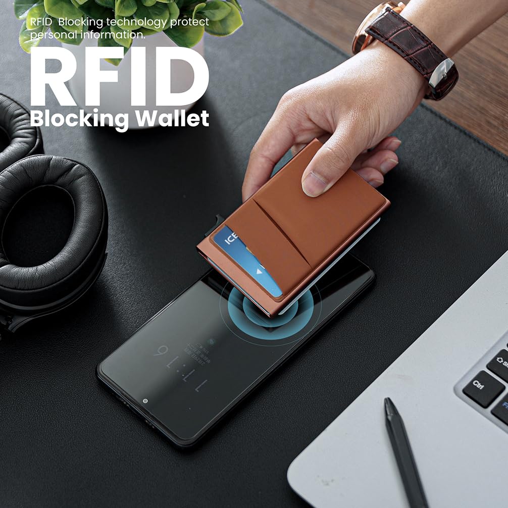 Minimalist Pop-Up Card Holder Wallet Slim Design Cash Pocket