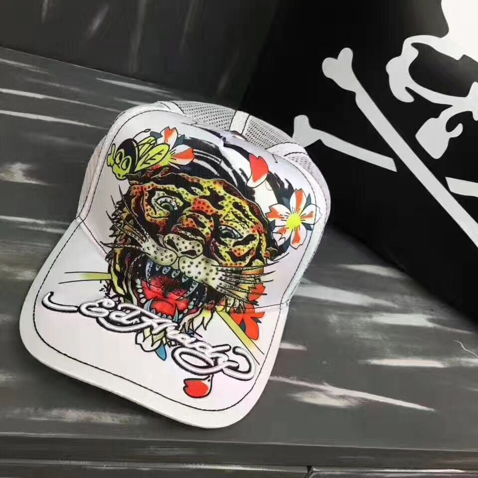 ED HARDY Embroidered Tiger Skull Baseball Cap