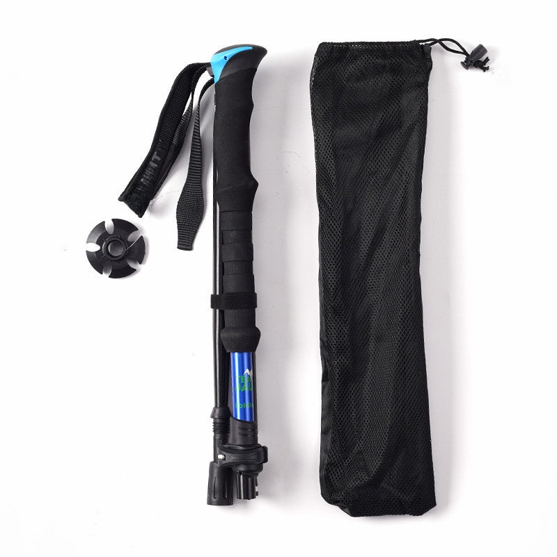 Four-Section Telescopic Aluminum Hiking Pole for Trekking