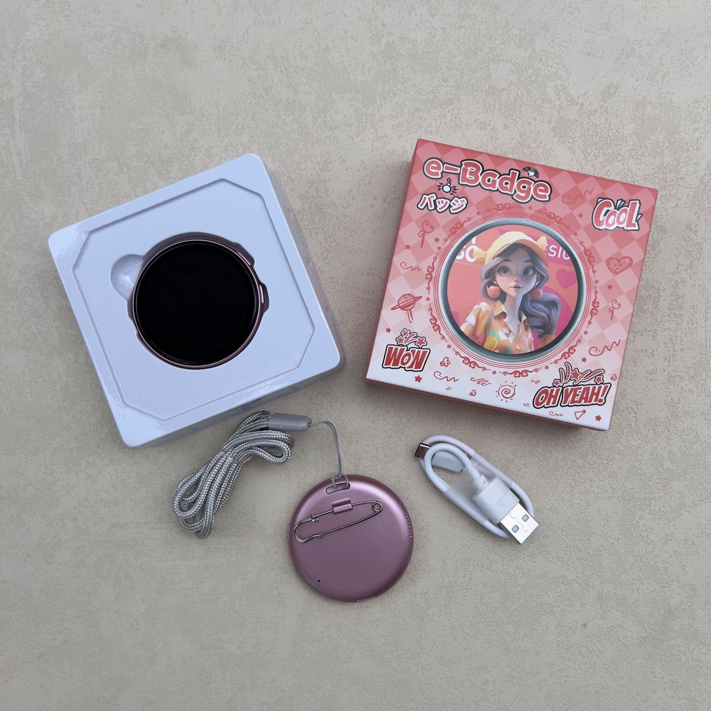 Electronic NFC Dynamic Badge with Touch Screen