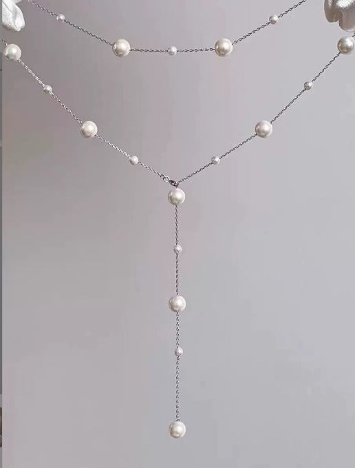 Elegant Pearl Tassel Necklace