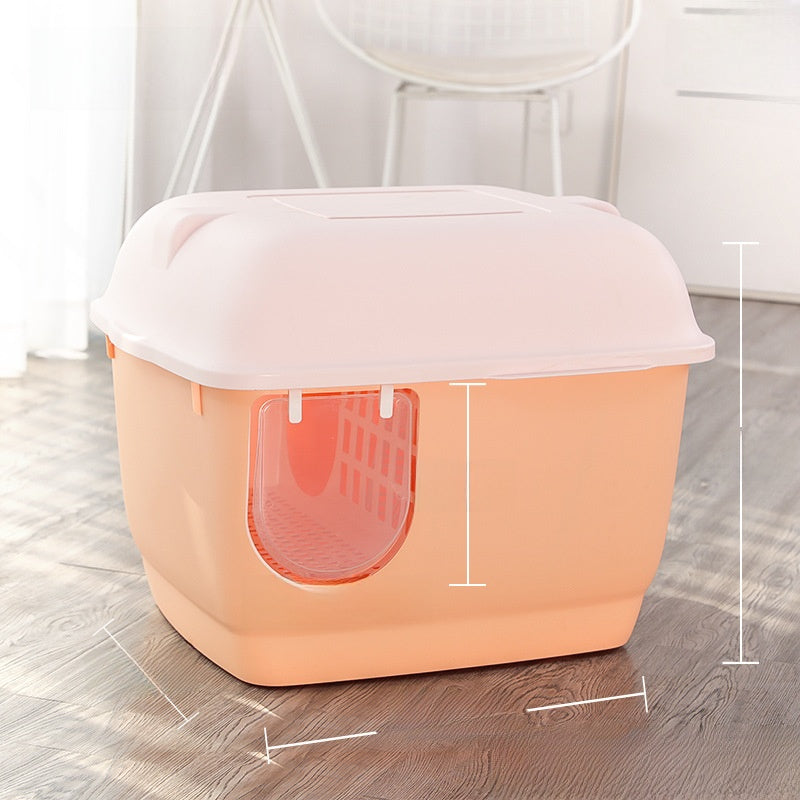 Enclosed Cat Litter Box with Long Corridor