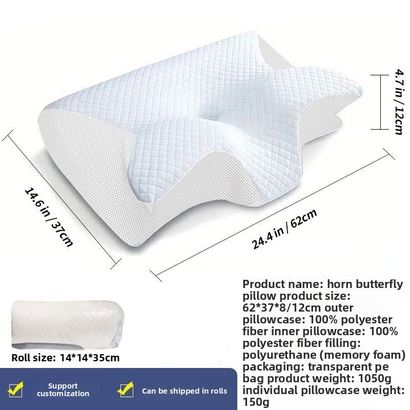 Ergonomic Memory Foam Butterfly Pillow