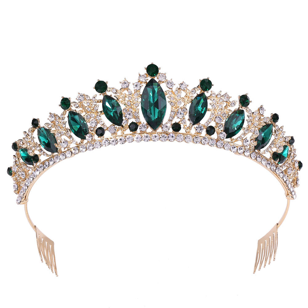 European Bridal Crown Headpiece with Rhinestones