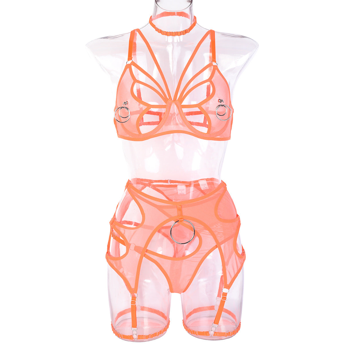 European Style Lingerie Set with Metal Accessories