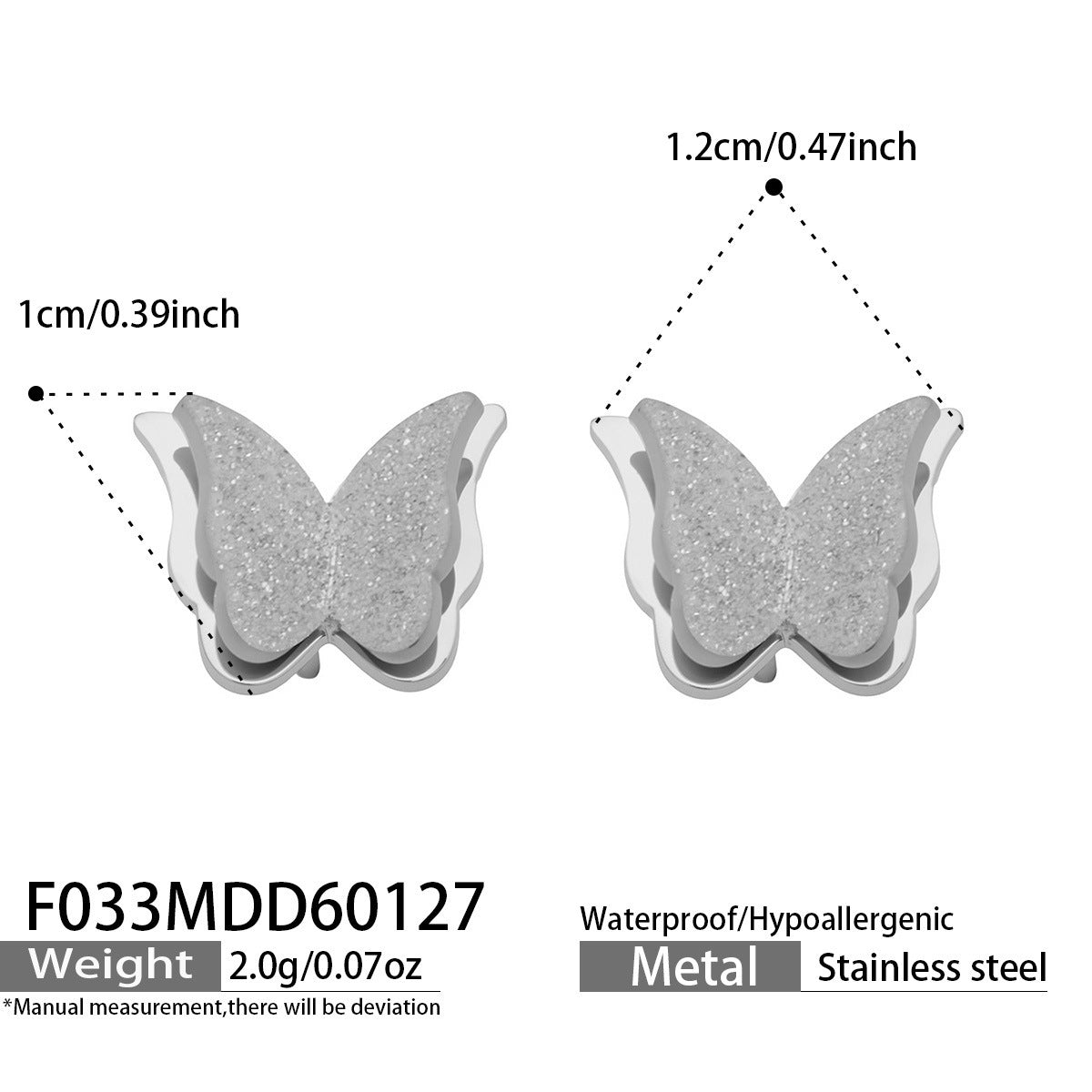 EurSmall butterfly stud earrings