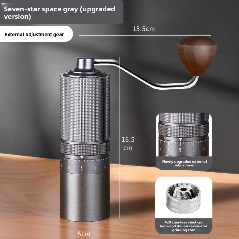 External adjustable hand-cranked bean grinder