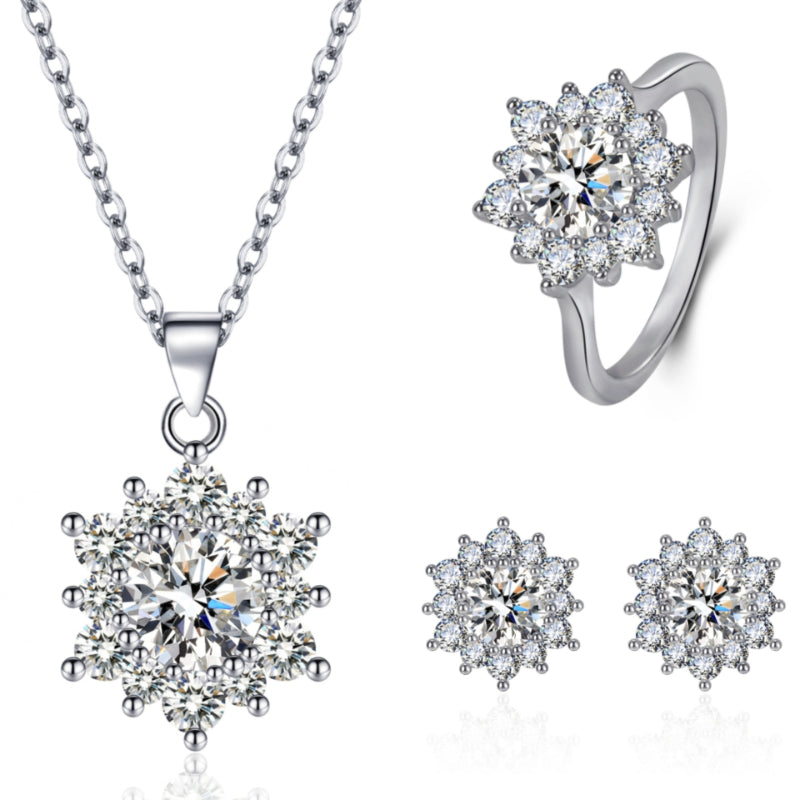 Buy Elegant Snowflake Jewelry Set for Women Full-Diamond Sparkle