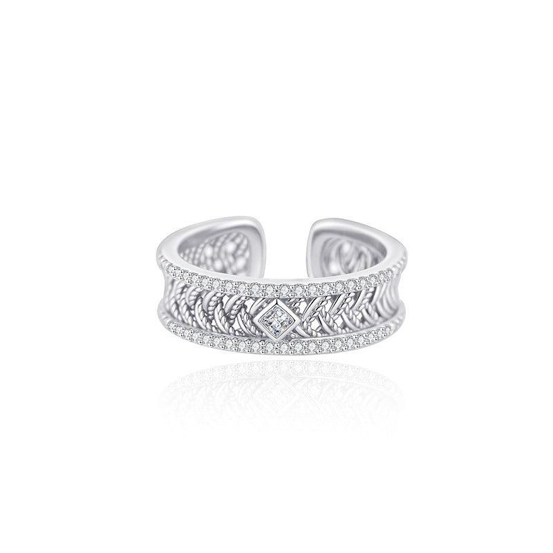 Buy Brocade-Weave Filigree Stud Earrings in S925 Silver