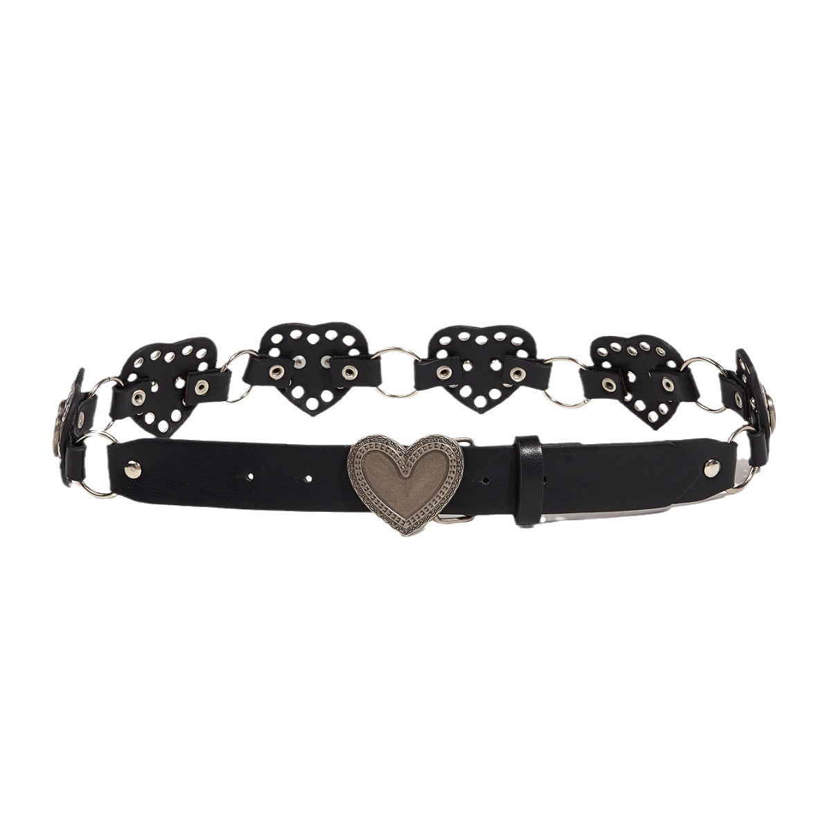 Street-style Hollowed-out Circular PU Leather Belt for Women