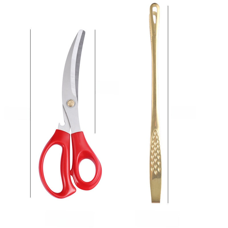 Factory direct supply Korean barbecue clip Golden buffet food steak extended barbecue clip