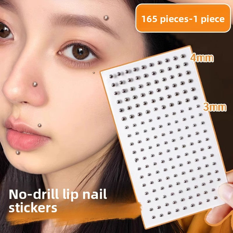 Fashion Fake Eyebrow Nose Lip Nail Patches