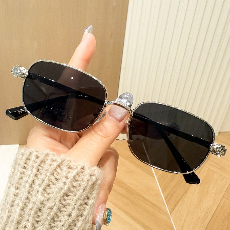 Fashion Square Frame Metal Sunglasses