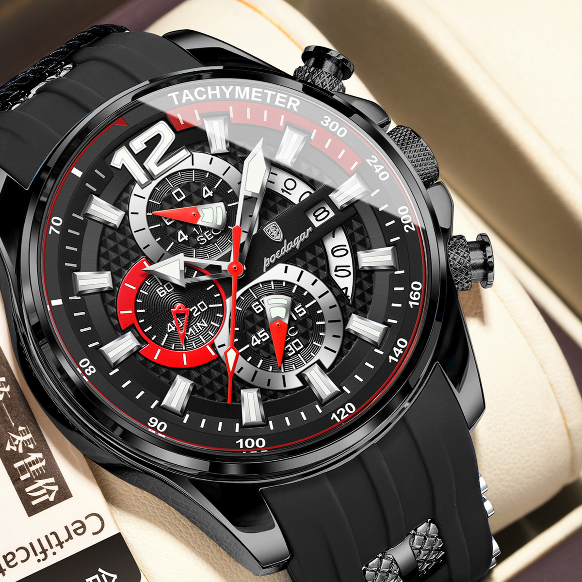 Fashionable Sports Men's Watches, Waterproof Quartz Watches