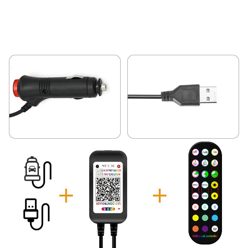 LED Car Interior Light Ambient Lamp with RGB Music Control